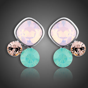 náušnice s farebnými krištáľmi