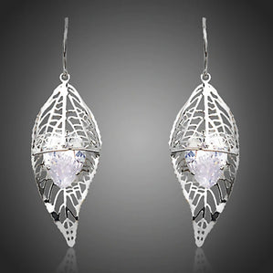 Náušnice  lístky s čírymi zirkónmi Jessica