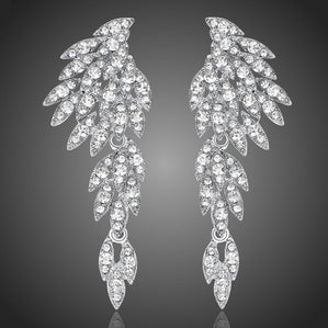 Náušnice dlhé s čírymi krištálmi Angel