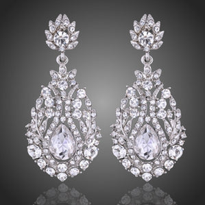 Náušnice dlhé s čírymi krištáĺmi Kathalina