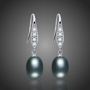 Náušnice s čiernymi riečnymi perlami Modesta