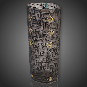 originálna váza maľovaná hnedá so zlatom veľká