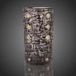 originálna váza maľovaná hnedá so zlatom