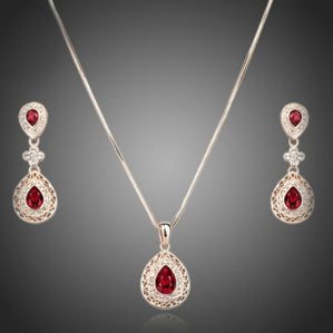 Set kvapky s červenými zirkónmi Adria